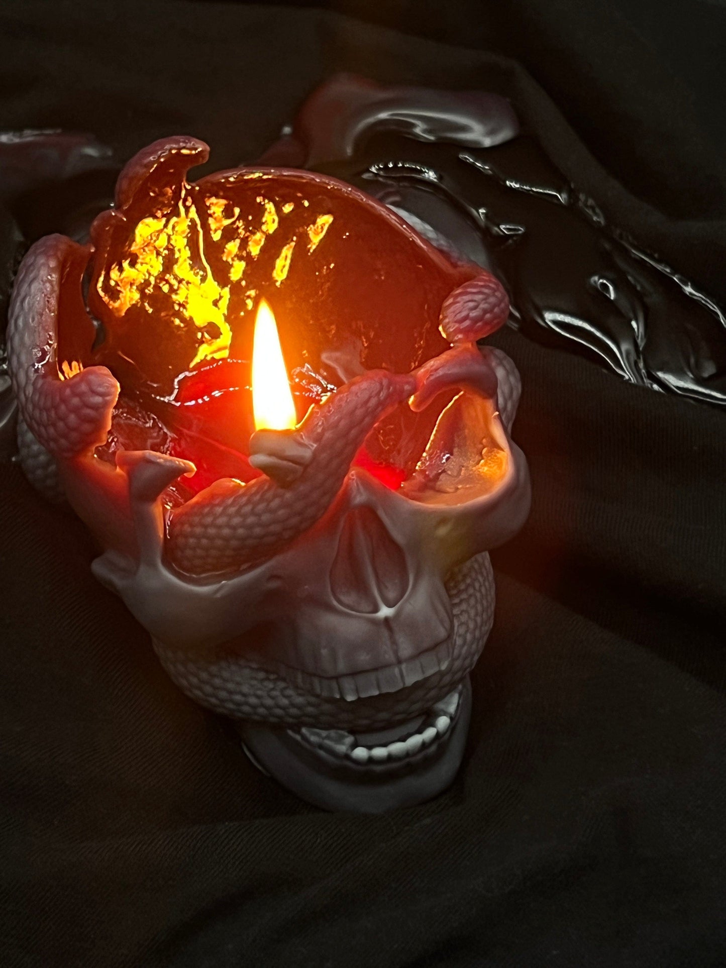 Bleeding Skull Candle