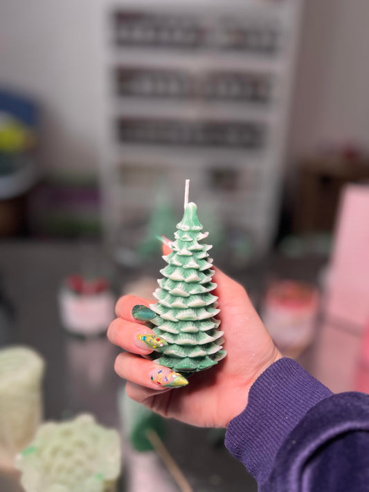Christmas Tree Pillar Candle